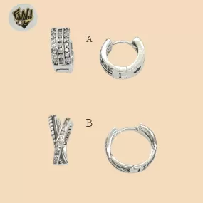 (2-4217) 925 Sterling Silver -Zircon Huggies.