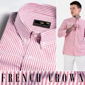 Bashful Pink and White Pinstriped  Royal Oxford Shirt