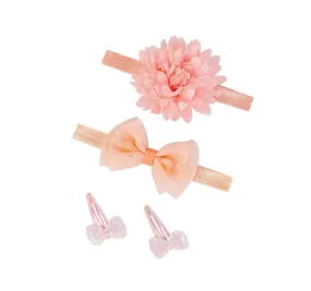 Bebe Comfort  4 pc Headband & Snap Clip Set - Flower, Bow and Butterfly