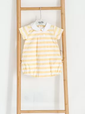 Boys Rapife Lemon Stripe Peter Pan Romper