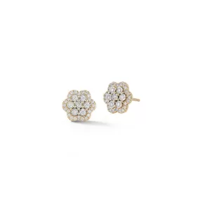 Dana Rebecca Designs - Ava Bea - Flower Studs with Diamonds, Yellow Gold