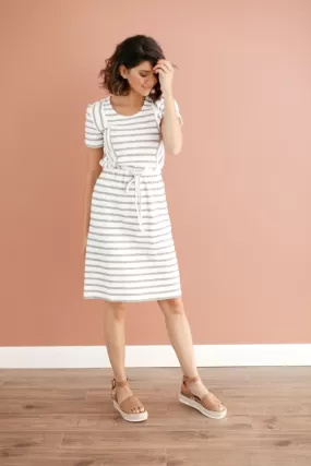 Klara Striped Knee Length Dress