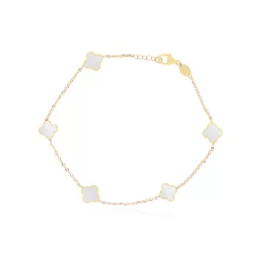 Mini Mother of Pearl Clover Bracelet