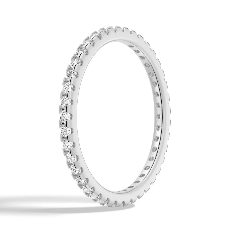 Petite Pavé Scalloped Moissanite Eternity Band