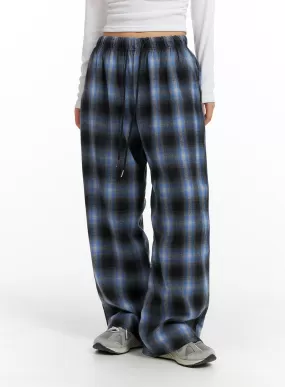 Pintuck Checkered Pants CF427