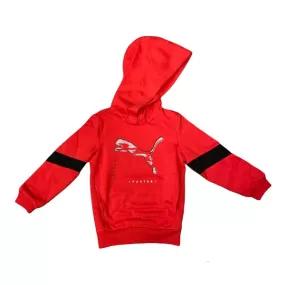 Puma children's sweatshirt with large logo print hood 846887 11 red