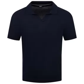 Tempio Regular Fit Knitted Polo Dark Blue - SU24